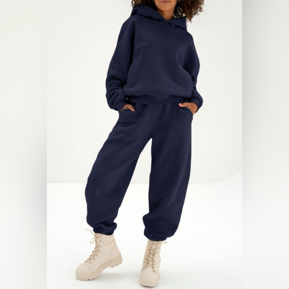 Grace - navy blue sweatsuit set
